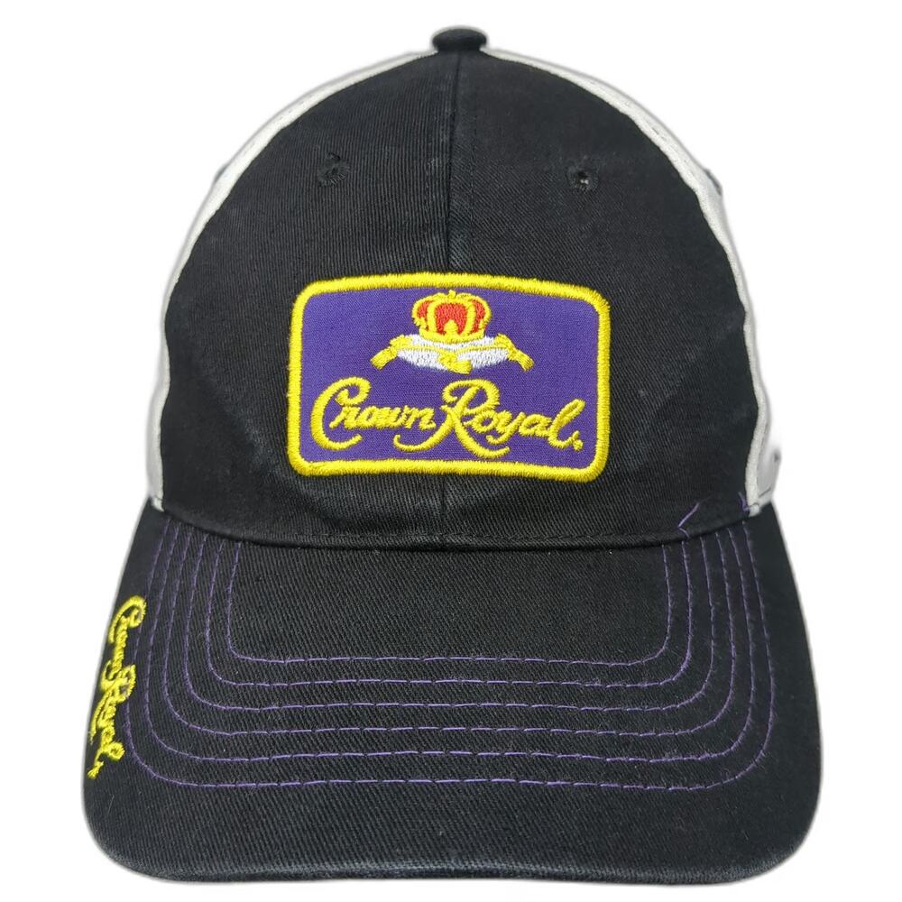 Tangerine Crown Royal Baseball Cap Black One Size Mesh Back Purple Stitching Hat